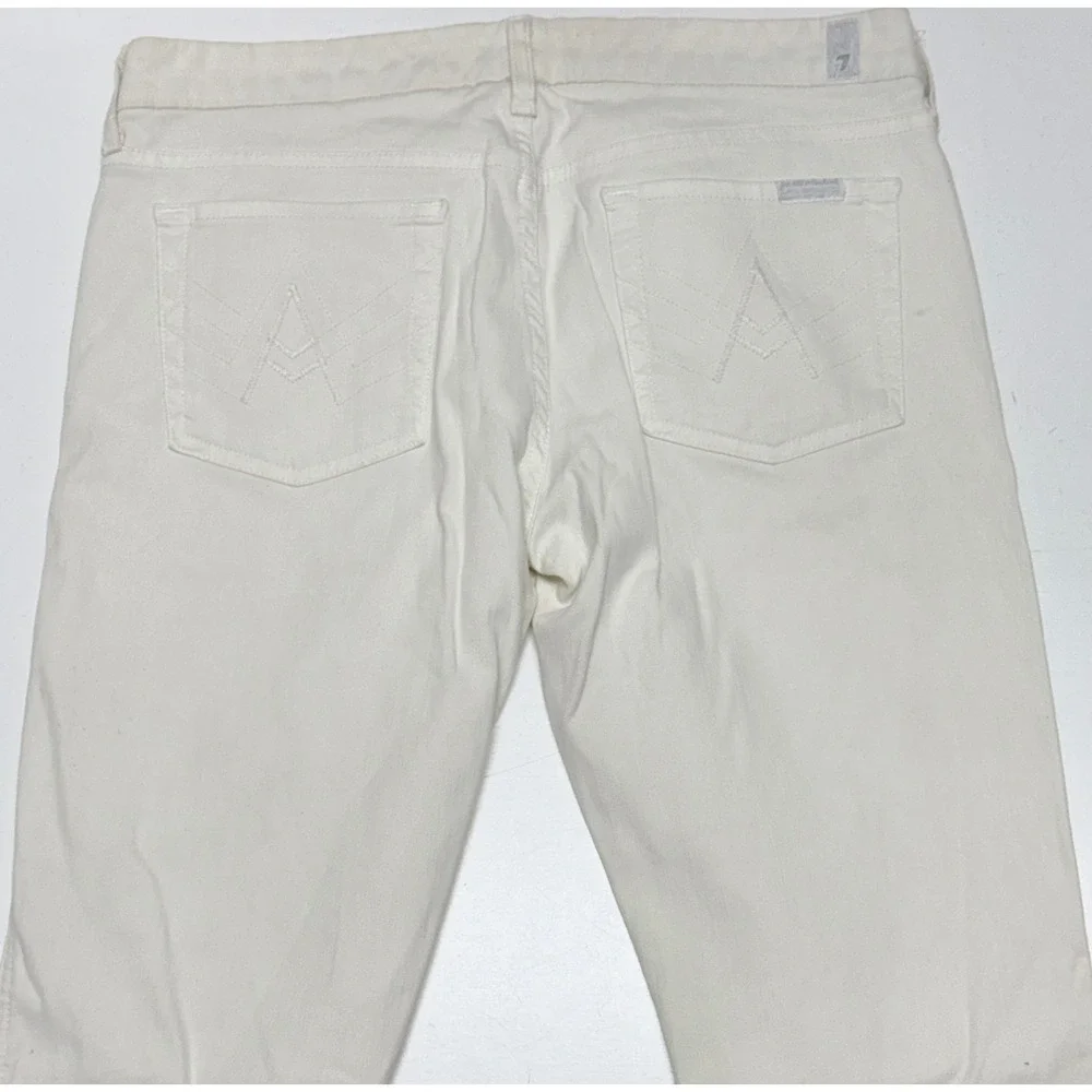 7 For All‎ Mankind A Pocket White Flare Jeans Size 30 Low Rise Bootcut Stretch
